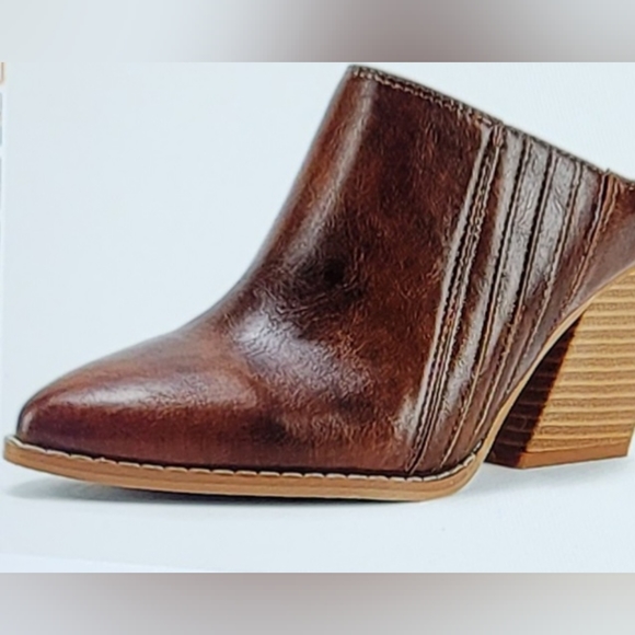 NIB BACKLESS CHUNKY MULES WESTERN WEDGE SIZE 6 - Picture 5 of 14